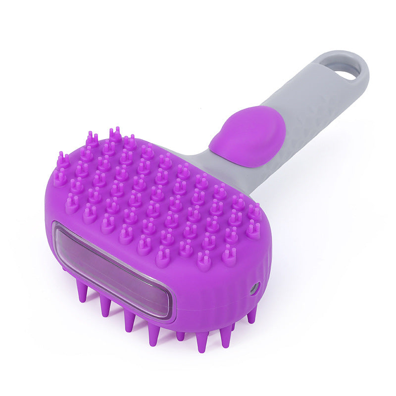 Dual-Sided Silicone 3-in-1 Pet Shampoo Dispensing Massage Grooming Scrubber Bath Brush