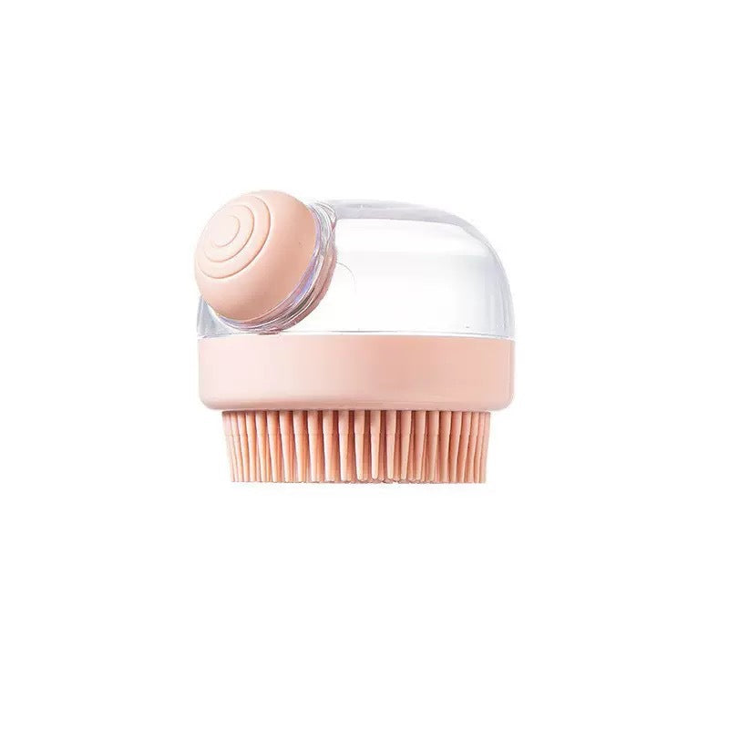 Silicone Shampoo Dispensing Pet Bath Brush – Dual-Purpose Massage Head Scratcher Scrubber