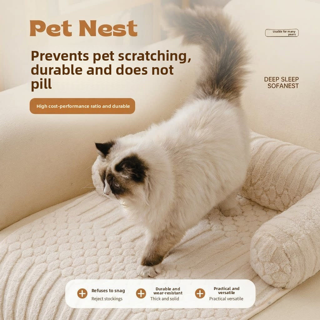 Anti-Slip Breathable Soft Pet Bed Mat – Cloud-Soft Machine Washable Sofa Protector