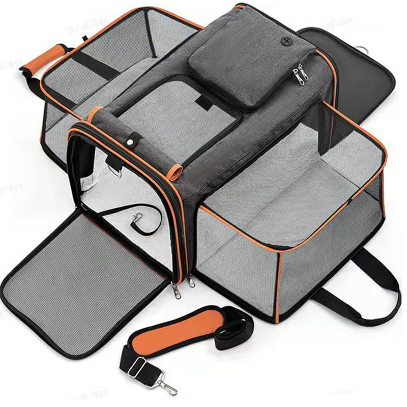 Foldable Breathable Pet Carrier Bag – Versatile Multi-Way Pet Travel Backpack