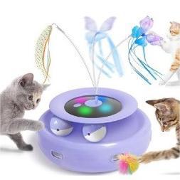 Smart Motorized Automatic Rotating Cat Turntable – Interactive Teaser Wand Hunting Toy
