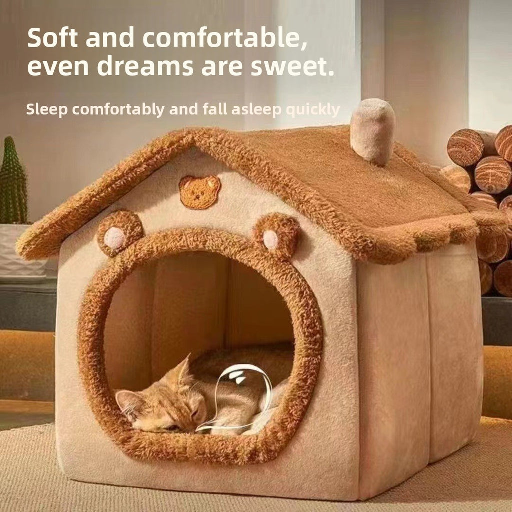 Anti-Anxiety Winter Warm Cats And Dogs Bed – Removable Washable All-Season Deep Sleep Nest