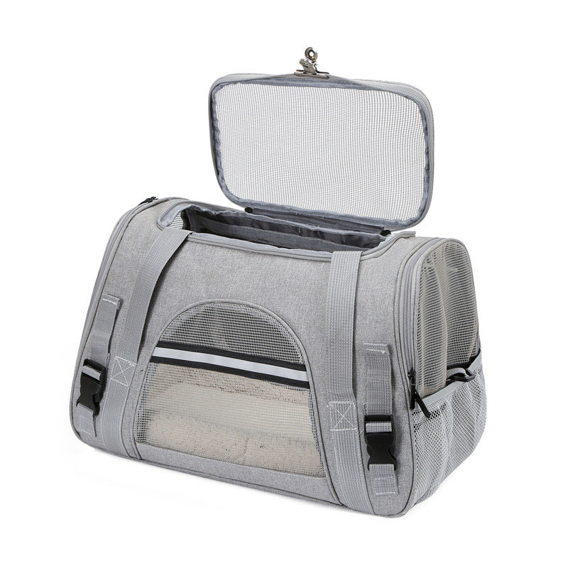 Foldable Breathable Pet Carrier Bag – Versatile Multi-Way Shoulder Strap Travel Backpack