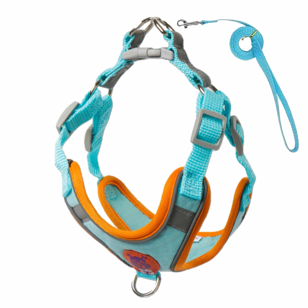 No-Choke Soft Padded Dog Leash Vest – Adjustable Reflective Night Safety Walking Set