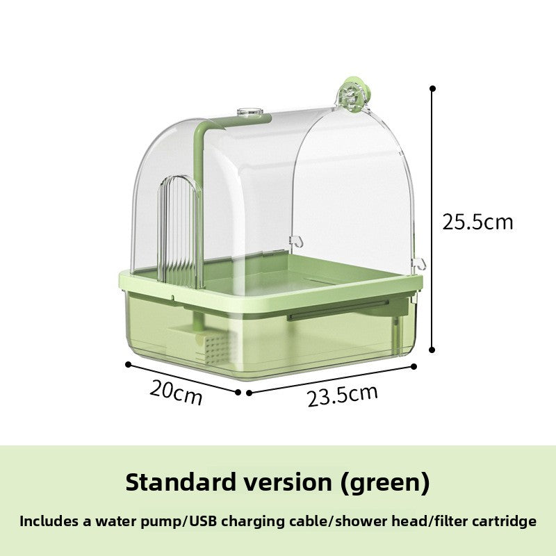 External Cage-Mount Smart Bird Bath – Wireless Sensor Automatic Water Filter Basin