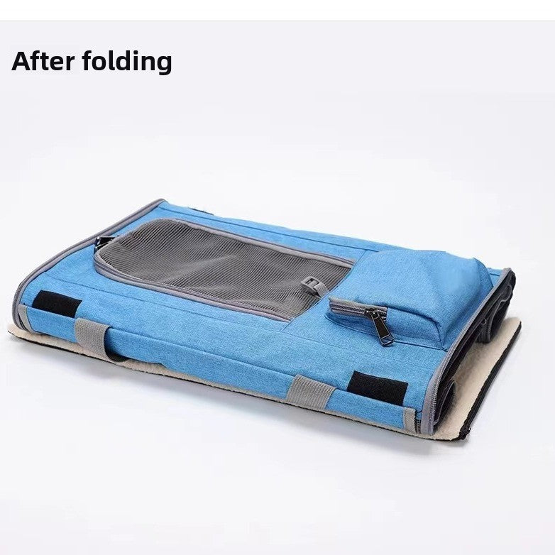 Large-Capacity Foldable Pet Carrier Bag – Car-Mounted Travel Oxford Cloth Suitcase