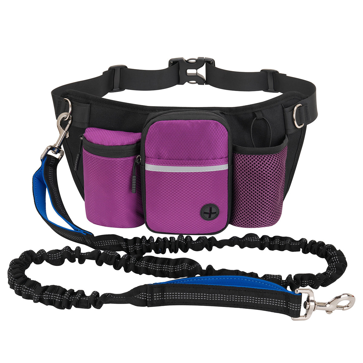 Hands-Free Reflective Dog Training Waist Bag – Elastic Shock-Absorbing Leash Snack Pouch