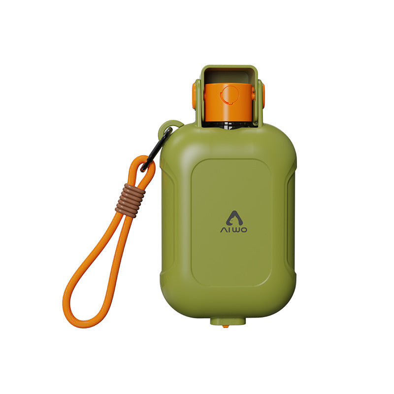2-in-1 Portable Pet Travel Bottle – Foldable Bowl With Integrated Food Container
