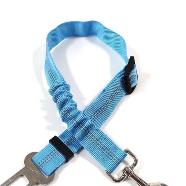 Reflective Elastic Dog Car Seat Belt – Heavy-Duty Adjustable Nylon Safety Travel Lead