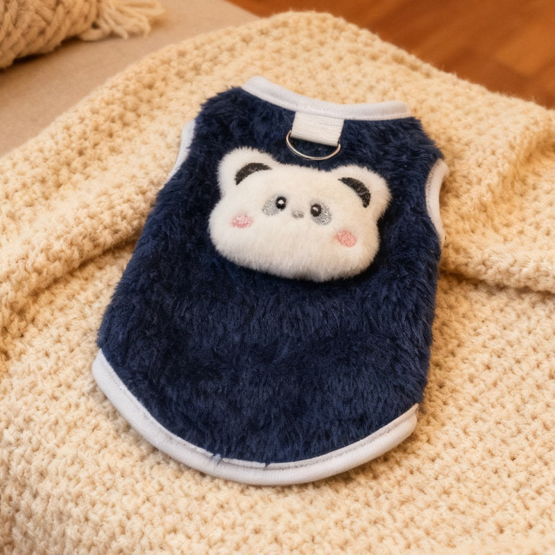 Cozy Double-Sided Fleece Cat Vest – Anti-Shedding Insulating Winter Warm Home Wear