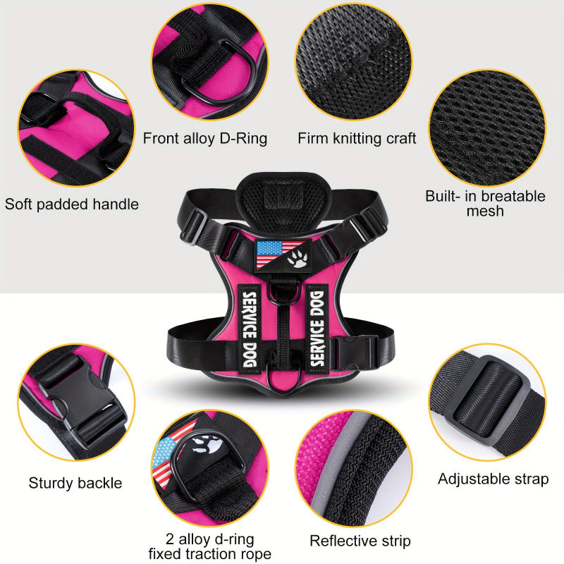 High-Visibility Reflective Dog Safety Vest – Adjustable Heavy-Duty Outdoor Night Training Harness