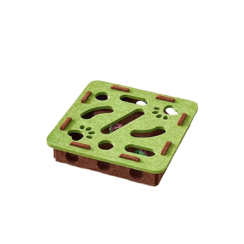Interactive Felt Cat Scratching Maze – Anti-Shedding Cognitive Training Puzzle Toy