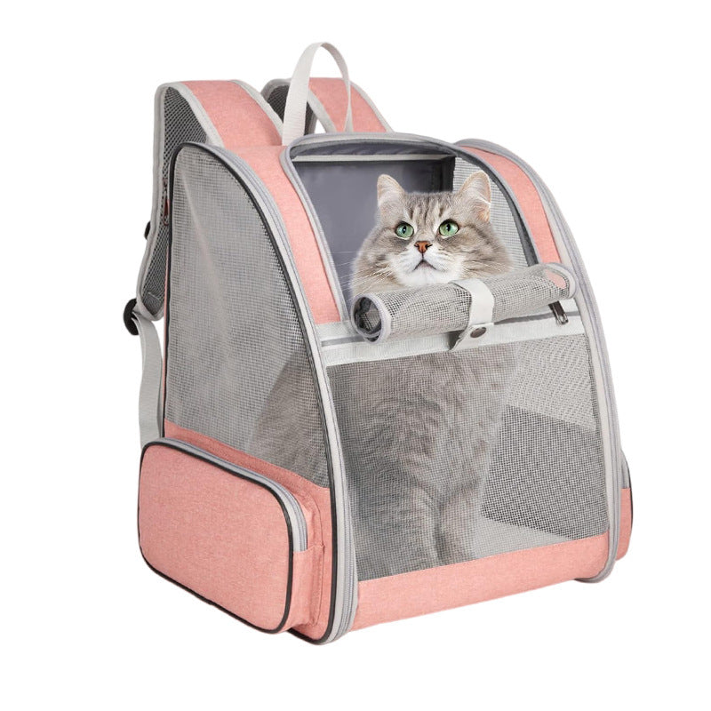 Foldable Breathable Dual Shoulder Pet Carrier – Balanced Travel Backpack For Small Dogs