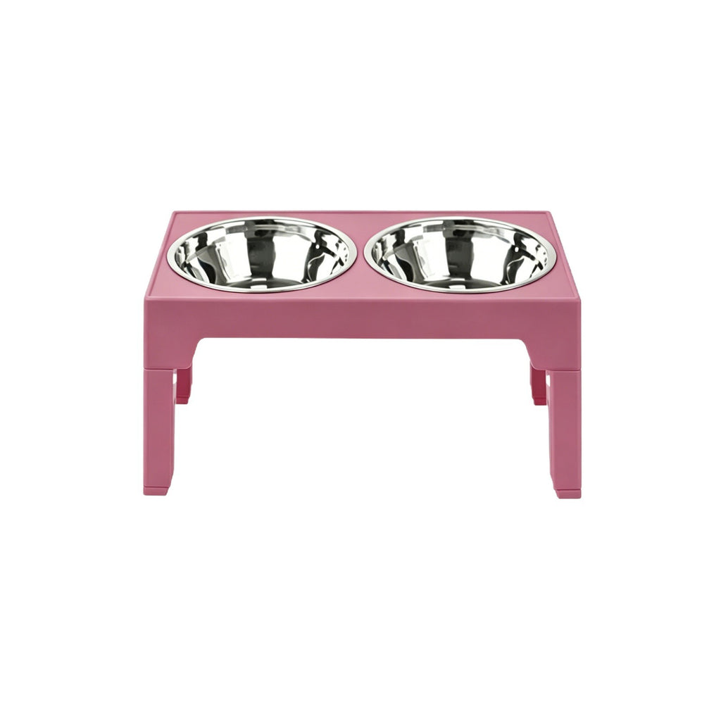 Ergonomic Adjustable Height Elevated Pet Feeder – Dual Stainless Steel Slow Food Station