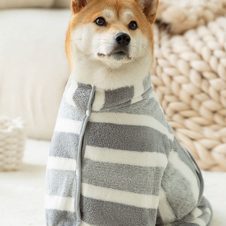 Thickened Coral Velvet Pet Bath Towel – Super Absorbent Full Body Wrapping Coat