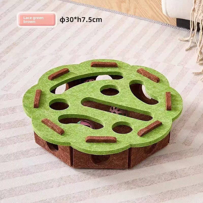 Interactive Felt Cat Scratching Maze – Anti-Shedding Cognitive Training Puzzle Toy