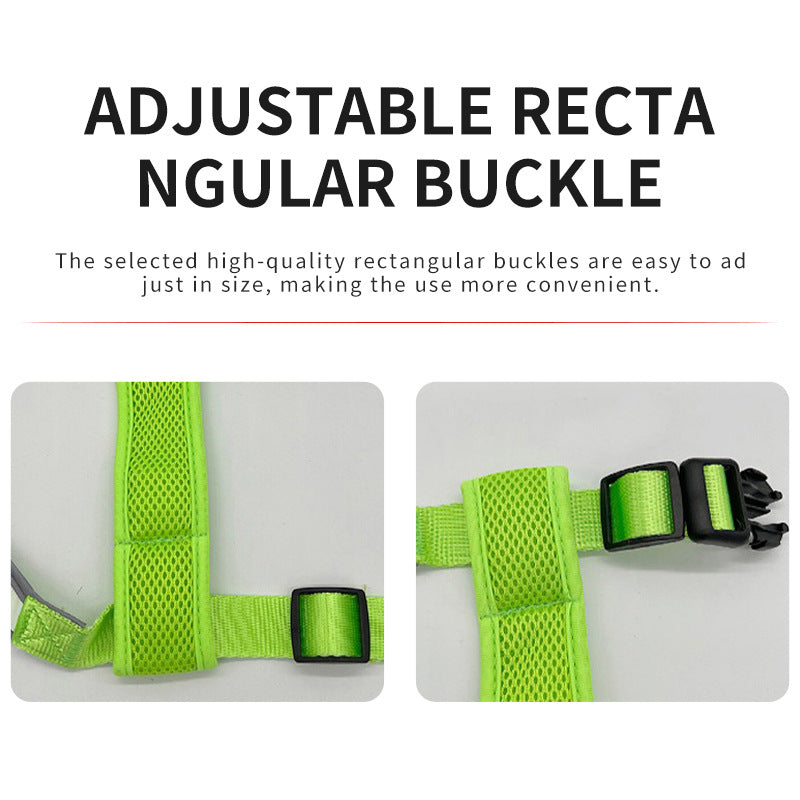 USB Rechargeable LED Dog Harness Vest – Luminous Safety Double Light Strip Warning Jacket
