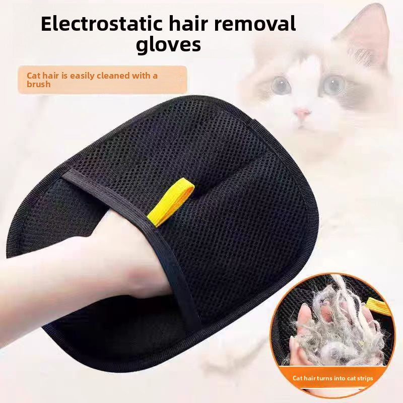 Silicone Magic Pet Hair Removal Glove – Calming Static Massage Fur Grooming Mitt