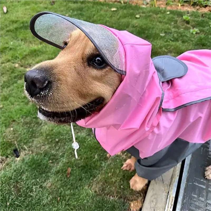 Full-Body Four-Legged Waterproof Dog Raincoat – High-Visibility Reflective All-Weather Storm Hoodie