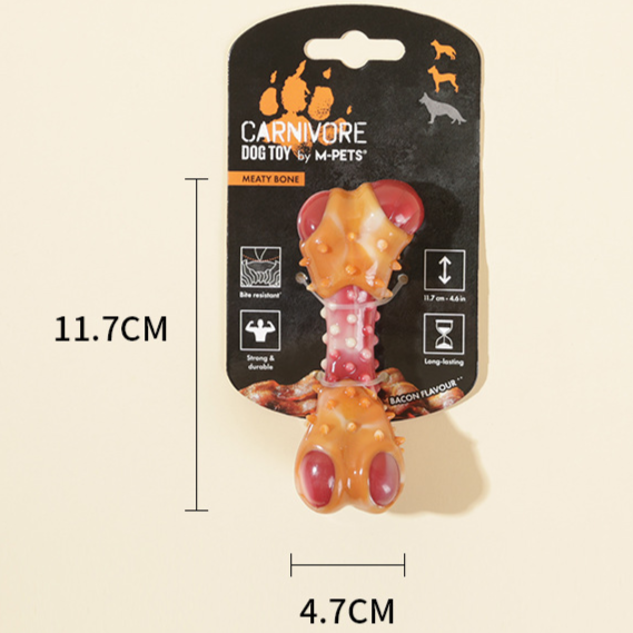 Heavy-Duty Rubber Teething Dog Toy – Bone Chicken Leg Molar Dental Health Bone