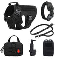 6-Piece Heavy-Duty Tactical Dog Harness Set – Rugged Training Vest With Utility Accessories