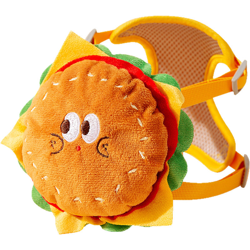 Cute Fast Food Backpack Harness Vest – Whimsical Cat And Dog Safety Walking Set