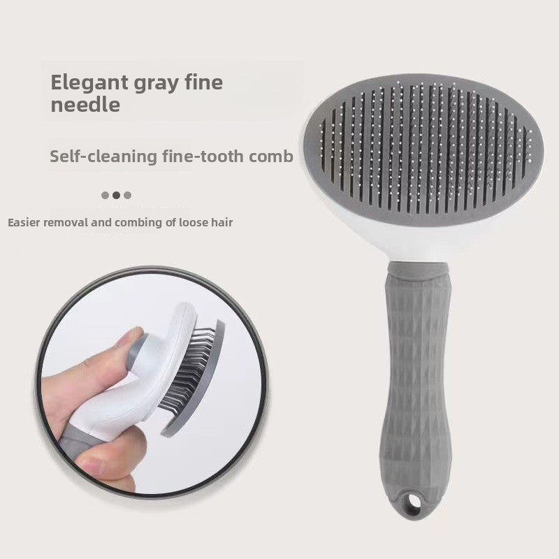 Dual-Sided Stainless Steel Pet Grooming Comb – No-Scratch Detangling Hair Deshedding Brush
