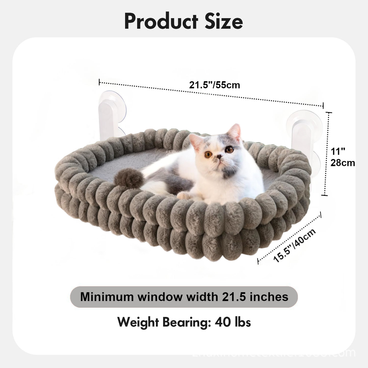 Reversible Window Mount Cat Hammock – Seasonal Plush Mesh Suction Cup Hanging Bed