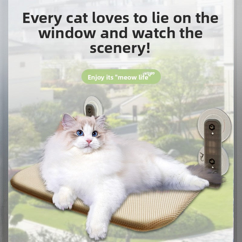 Foldable Balcony Cat Window Hammock – Space-Saving Suction Cup Breathable Mesh Cradle