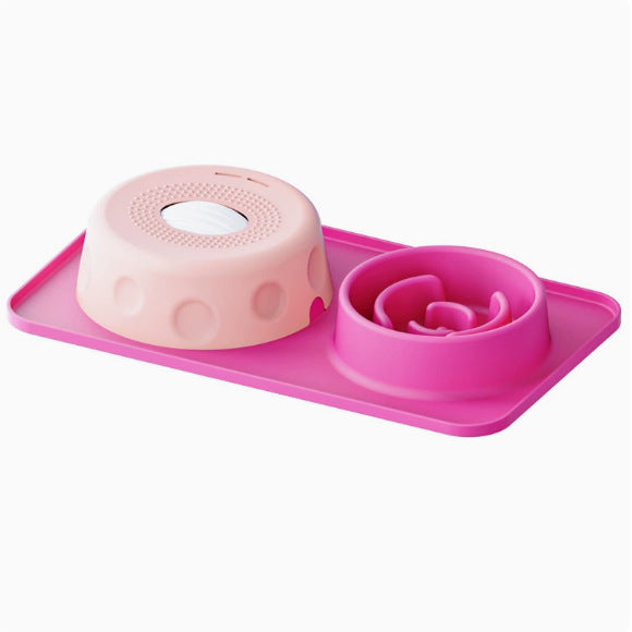 Silicone Slow Feeder Bowl – Calming Licking Mat With Rolling Toy For Anxiety