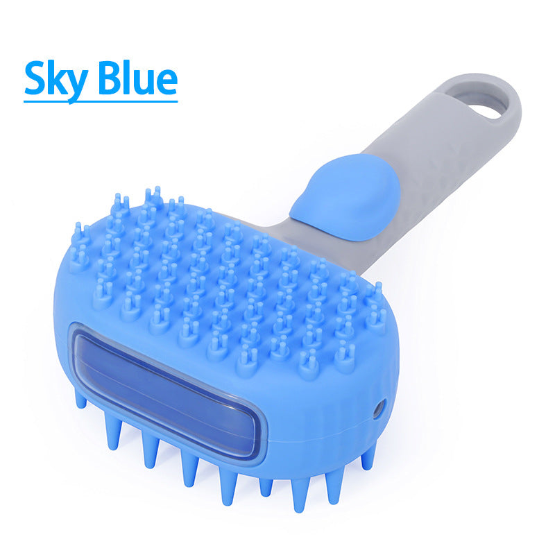 Dual-Sided Silicone 3-in-1 Pet Shampoo Dispensing Massage Grooming Scrubber Bath Brush