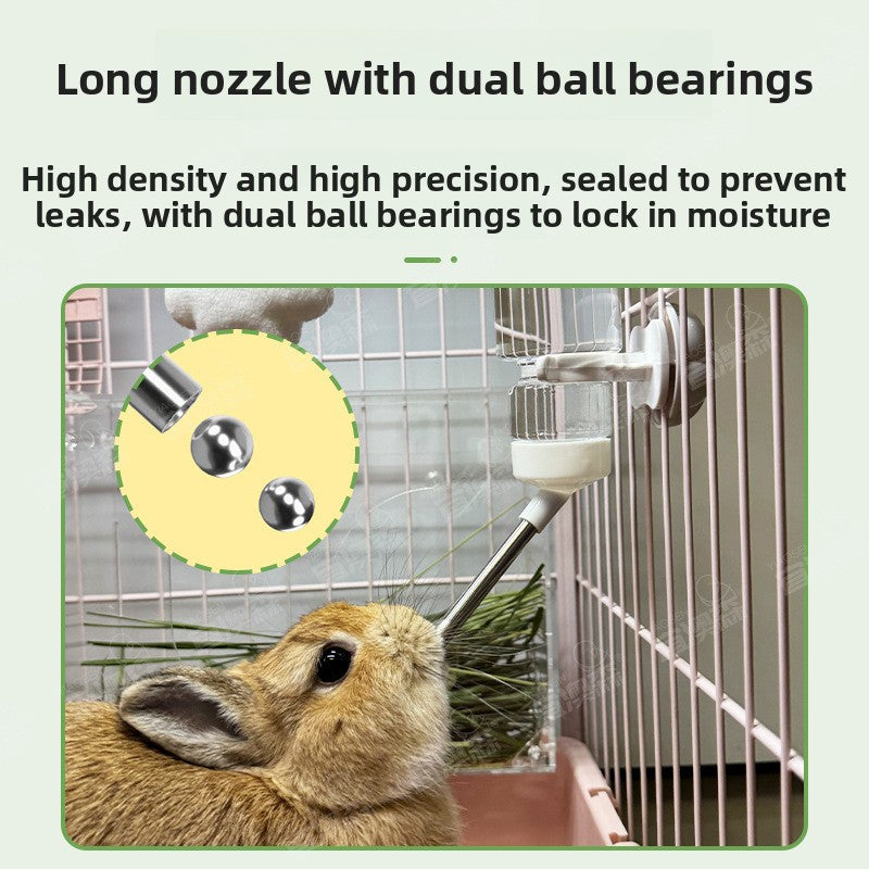 No-Drip Double Ball Bearing Small Animal Water Bottle – Leak-Proof Cage Mount Dispenser