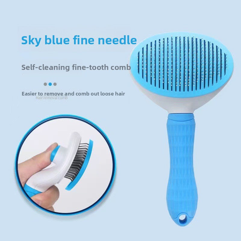 Dual-Sided Stainless Steel Pet Grooming Comb – No-Scratch Detangling Hair Deshedding Brush