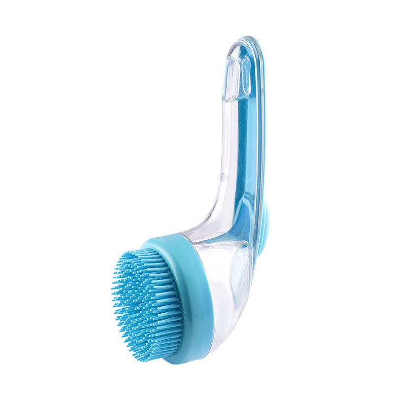 Silicone Shampoo Dispensing Pet Bath Brush – Dual-Purpose Massage Head Scratcher Scrubber