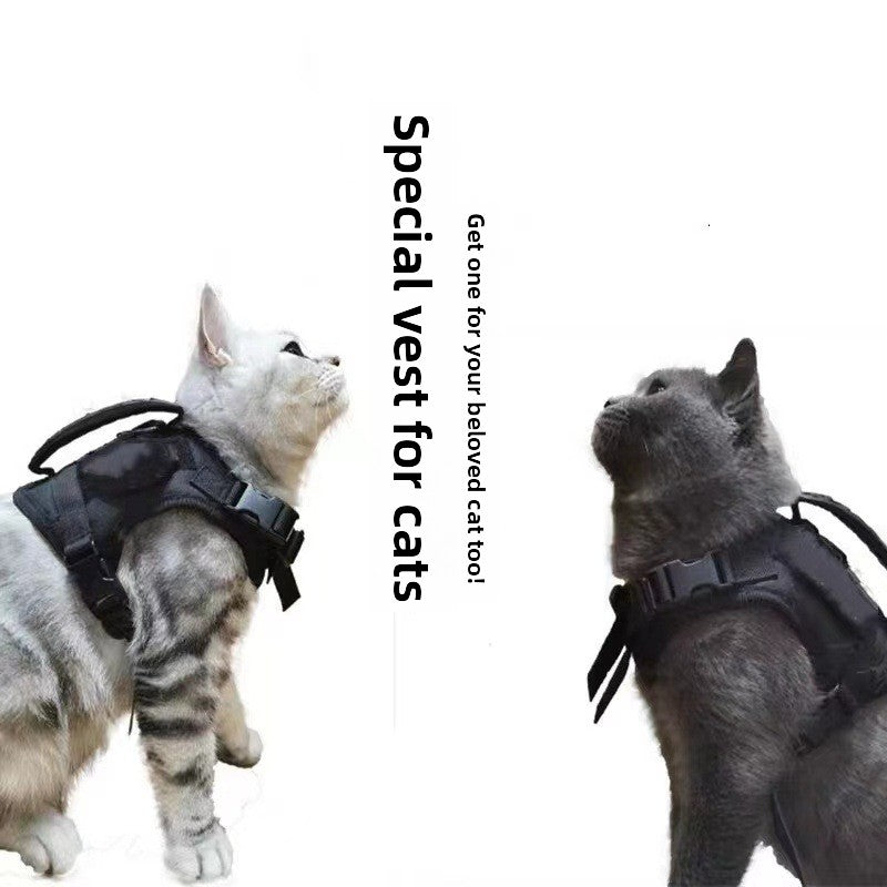 No-Pull Tactical Cat Walking Vest Harness – Breathable Reflective Escape-Proof Traction Set