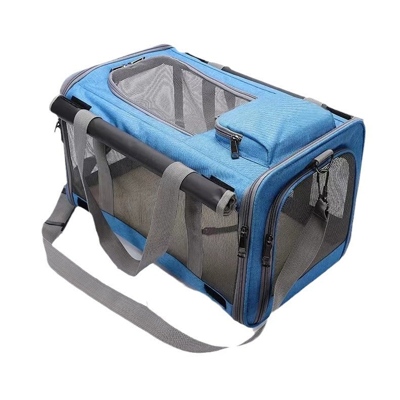 Large-Capacity Foldable Pet Carrier Bag – Car-Mounted Travel Oxford Cloth Suitcase
