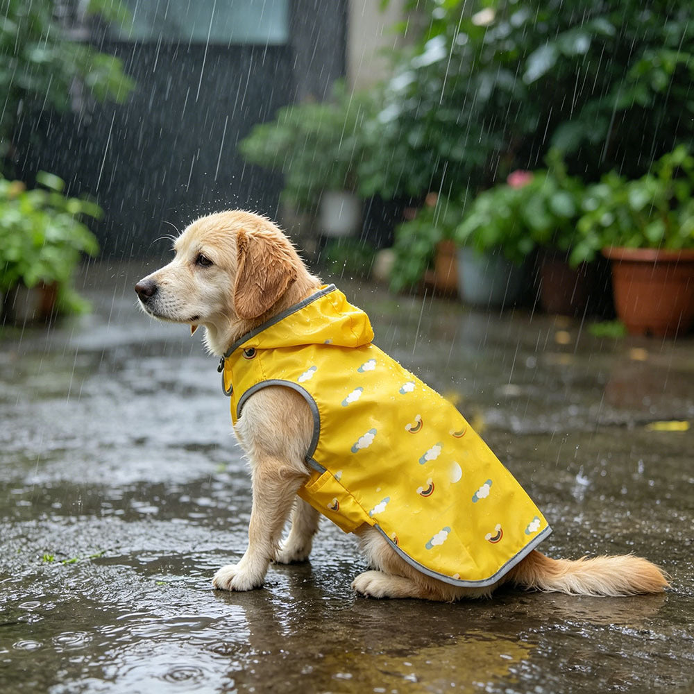 Reversible Reflective Waterproof Pet Raincoat – Adjustable Velcro Dual-Sided All-Weather Storm Jacket