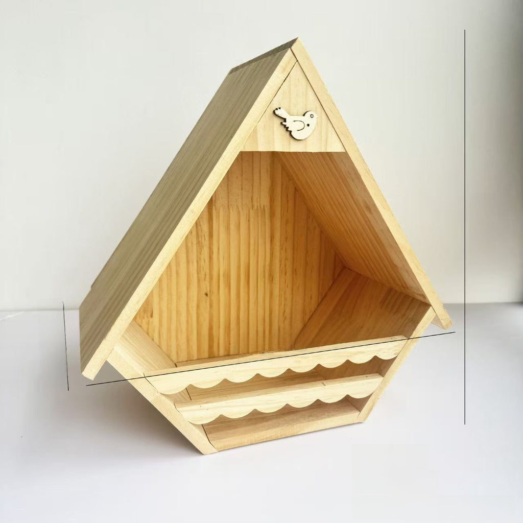 Hanging Pine Wood Outdoor Bird House – Weather-Resistant Garden Breeding Nesting Box