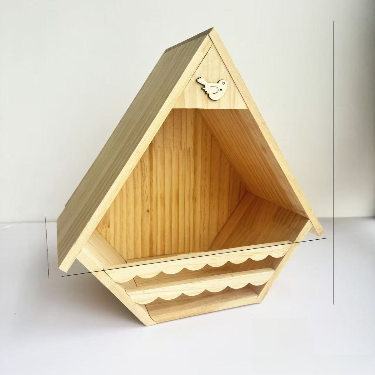 Hanging Pine Wood Outdoor Bird House – Weather-Resistant Garden Breeding Nesting Box