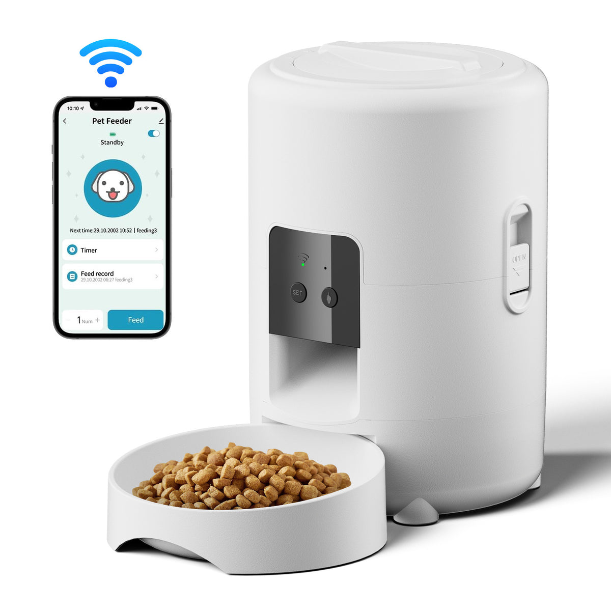 Smart WiFi Automatic Pet Feeder – App-Controlled Timed Dog And Cat Food Dispenser