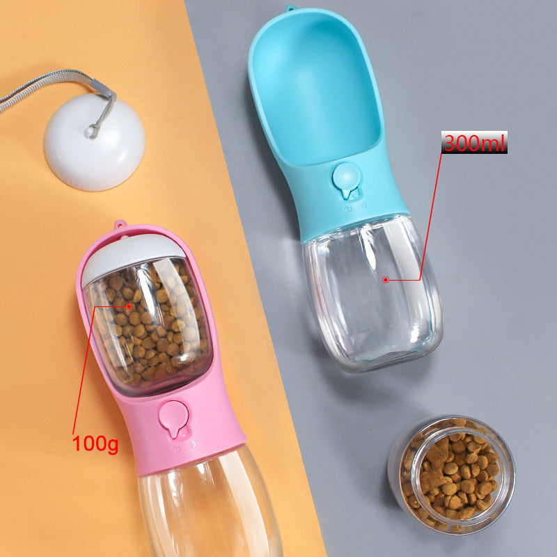 2-in-1 Portable Pet Travel Bottle – Leak-Proof Filtered Food Water Dispenser Cup