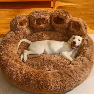 Anti-Anxiety Flannel Lazy Sofa Pet Bed – Winter Warm Washable Deep Sleep Nest
