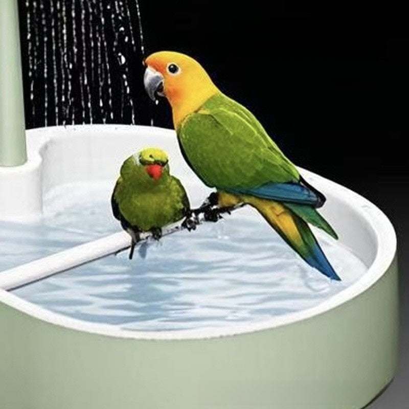 Water-Circulation Automatic Bird Bath Station – Electric Flow-Regulated Small Parrot Fountain
