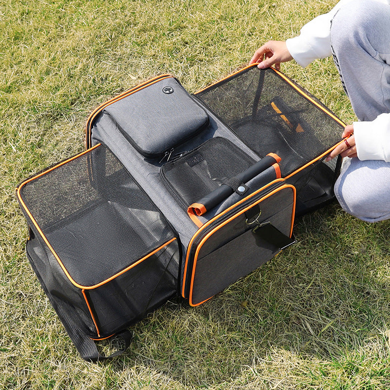 Foldable Breathable Pet Carrier Bag – Versatile Multi-Way Pet Travel Backpack