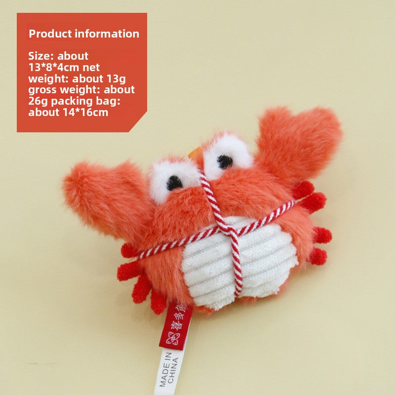 Plush Catnip Crab Lobster Toy – Built-In Bell Dental Health Hunting Toy