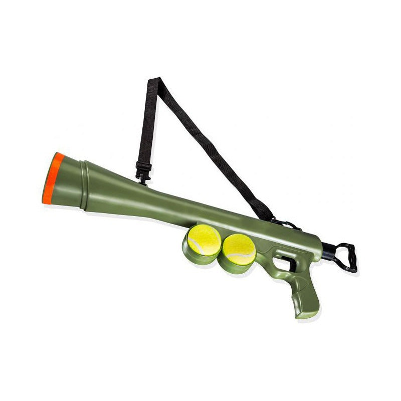 Interactive Tennis Ball Launcher Toy Gun – Handheld Fetch Training Device With Two Balls