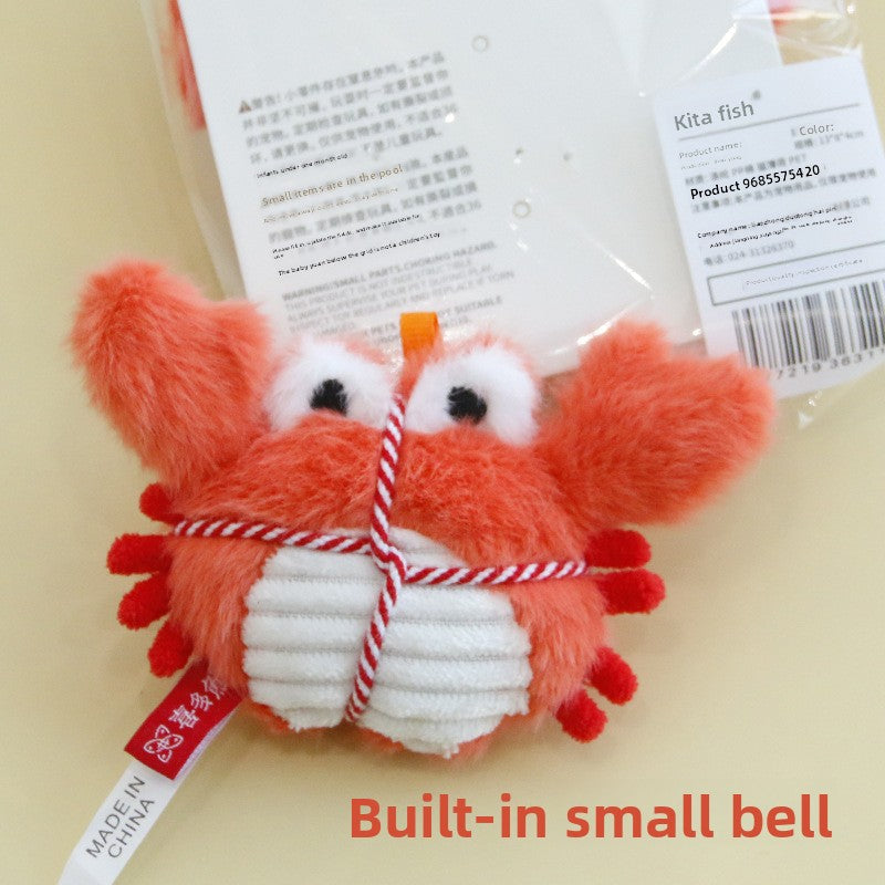 Plush Catnip Crab Lobster Toy – Built-In Bell Dental Health Hunting Toy