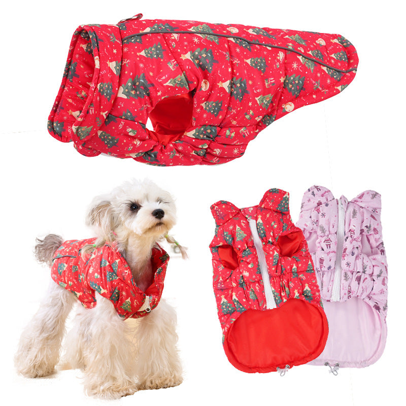 Festive Christmas LED-Reflective Dog Vest – Winter Warm Holiday Pet Safety Apparel