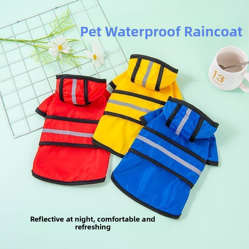 Full-Body Waterproof Dog Raincoat – High-Visibility Reflective Breathable Storm Hoodie