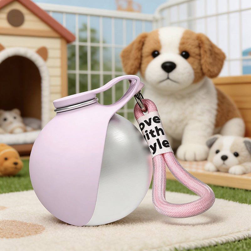 Foldable Stainless Steel Pet Water Bottle – Portable Leak-Proof Travel Drinking Dispenser